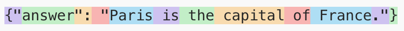 JSON key-value pair with answer field