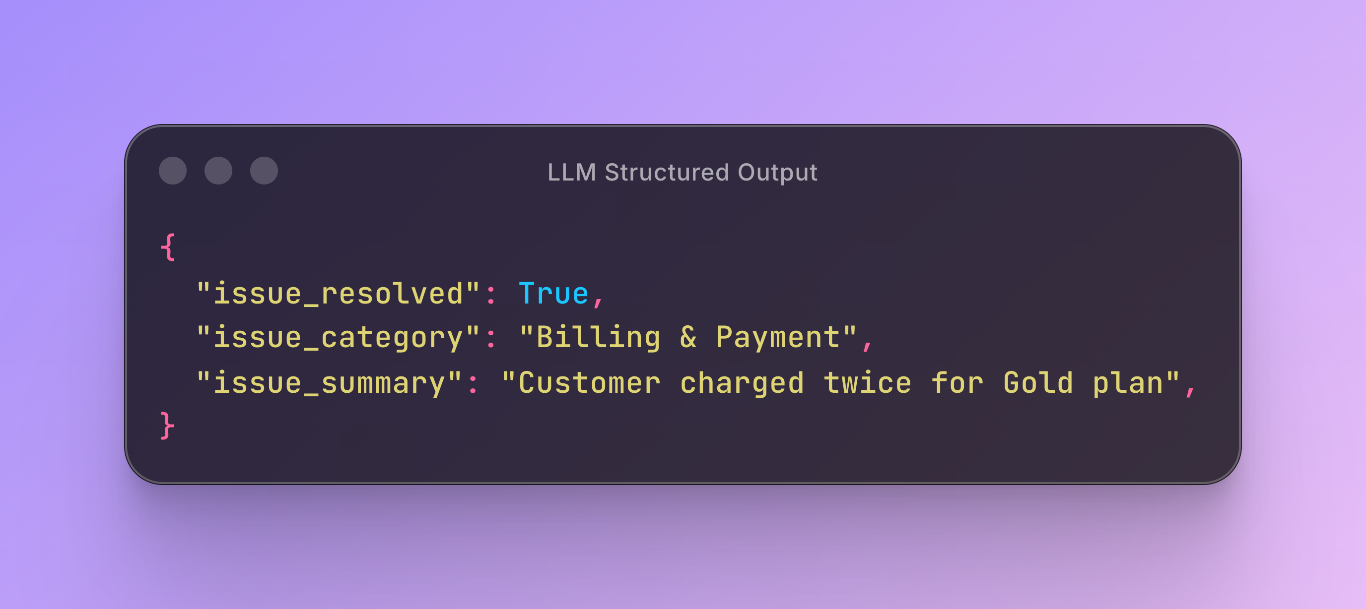 Multi-field structured output example