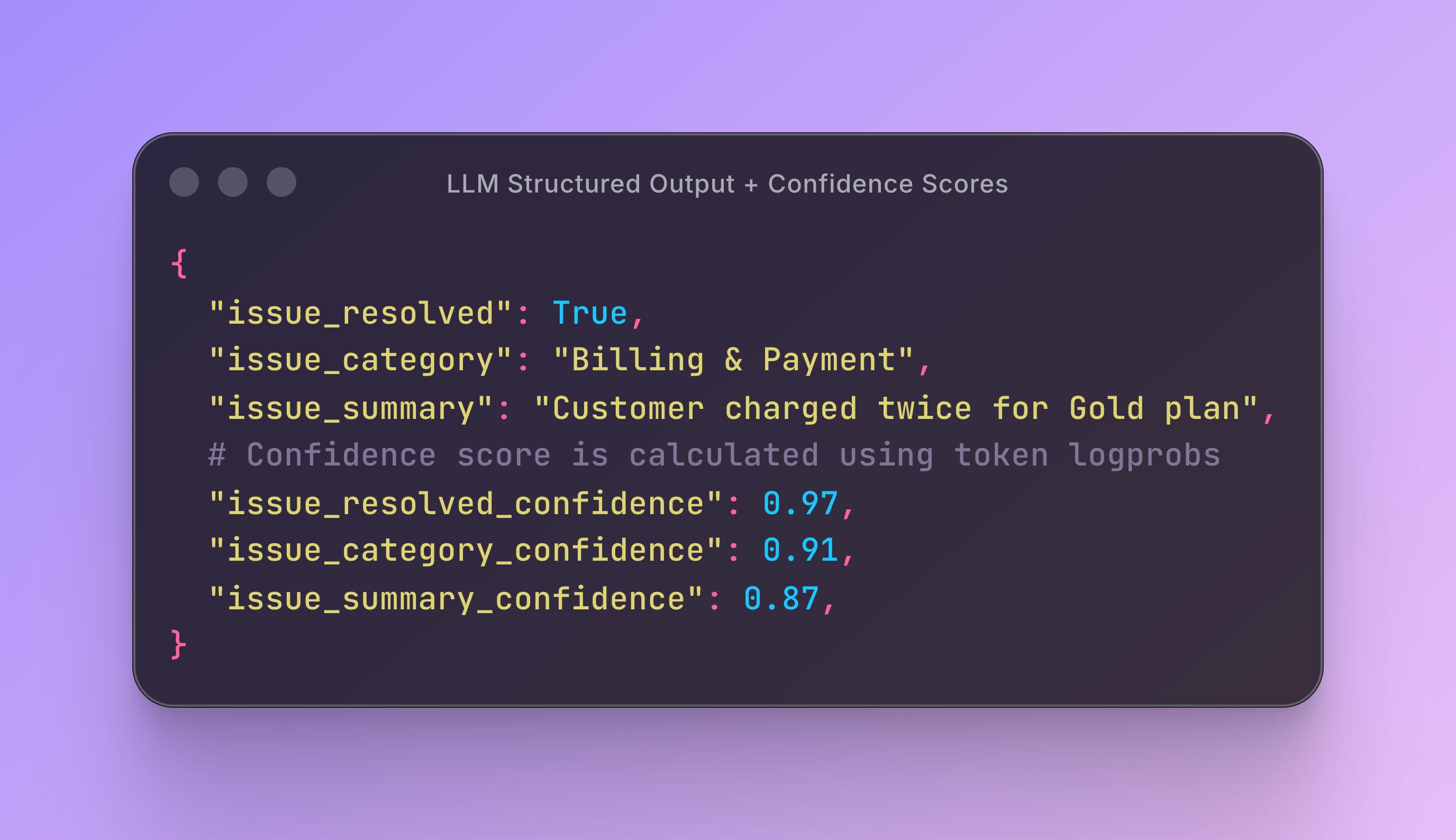 Multi-field structured output with field-level confidence scores